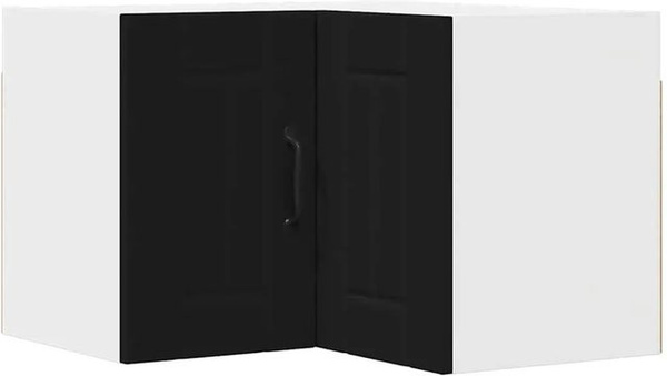 vidaXL Küchenschrank Eckschrank mit Regalfächern und Türen Schwarz B/T/H: 57 x 40 x 57 cm