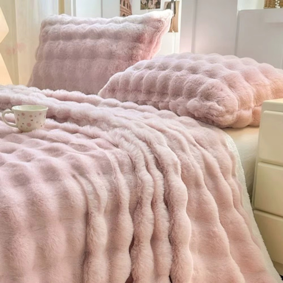 2er-Set Hause Textilien Flauschige Plüsch Fell Kissenbezüge in Grün, Rechteckig, Schmutzbeständig und Warm für den Winter - Bild 2