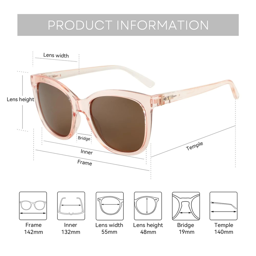 BLUEMOKY Sonnenbrille Cat-Eye, Vollrand, Kunststoff, Damen - Bild 2