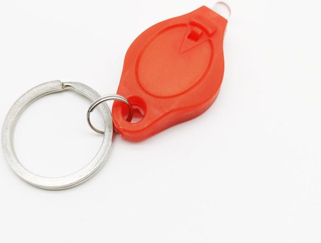DIYelecs Schlüsselanhänger-Taschenlampe, Rautenform, Lila Licht, Orange - Bild 1