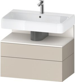 Duravit Waschtischunterschrank Qatego Wandhängend in Weiß oder Beige mit LED-Beleuchtung und integrierten Schubladen B/T/H: 79 x 47 x 59 cm - Bild 1