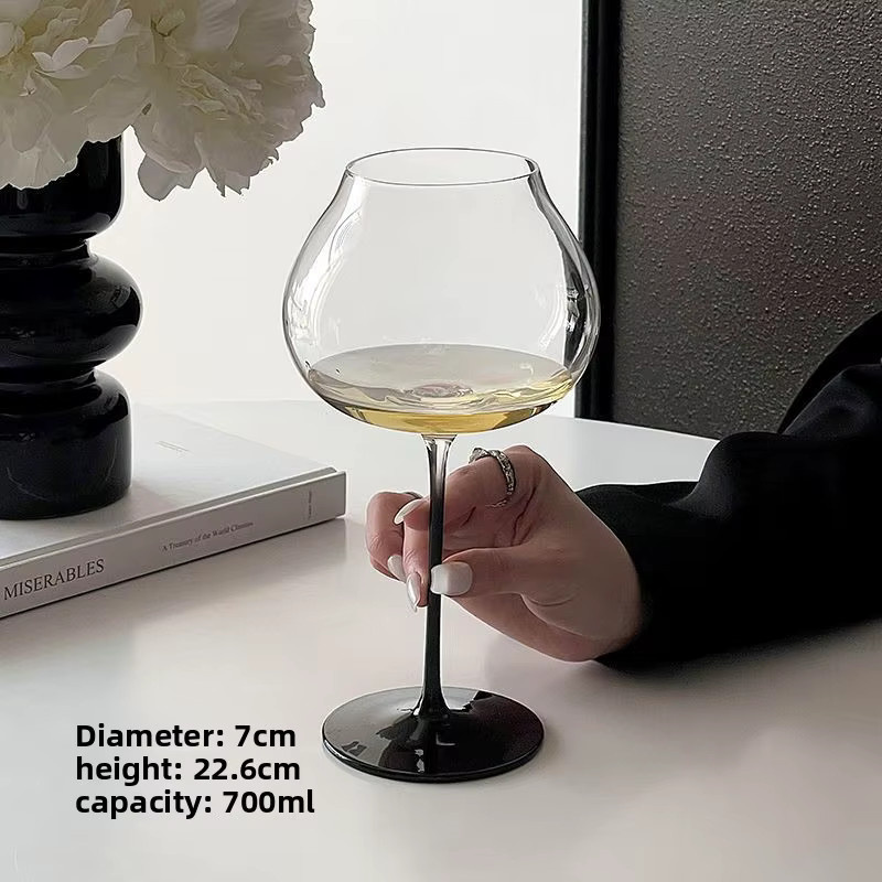 Luxuriöses Champagnerglas aus Kristallglas mit schwarzem Stiel, transparent - Bild 4