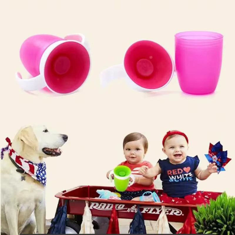 Auslaufsicherer Baby-Lerntrinkbecher mit Doppelgriff und Klappdeckel für Kleinkinder - Bild 2