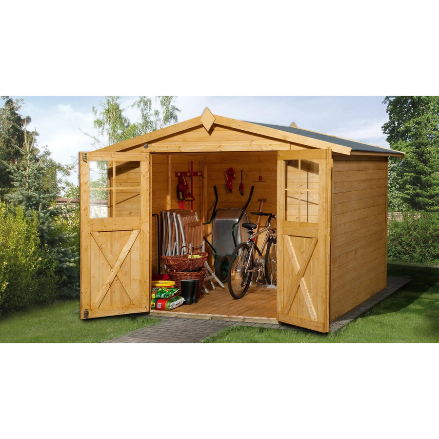 WEKA Gartenhaus aus Fichtenholz mit Satteldach in Beige, B/H/T: 290 x 221 x 217 cm - Bild 2