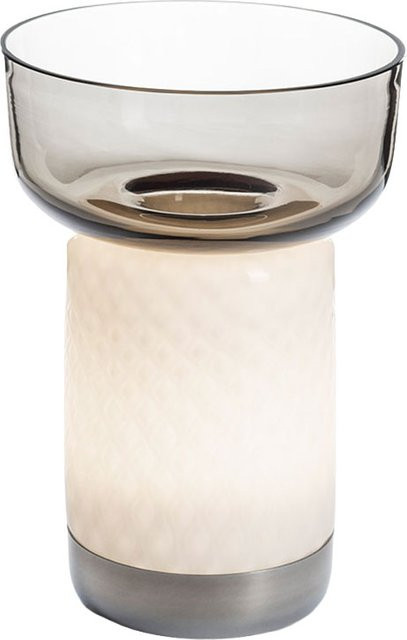 Artemide Bontà LED-Akkuleuchte in Grau mit weißer Milchglasschale, dimmbar - Bild 1