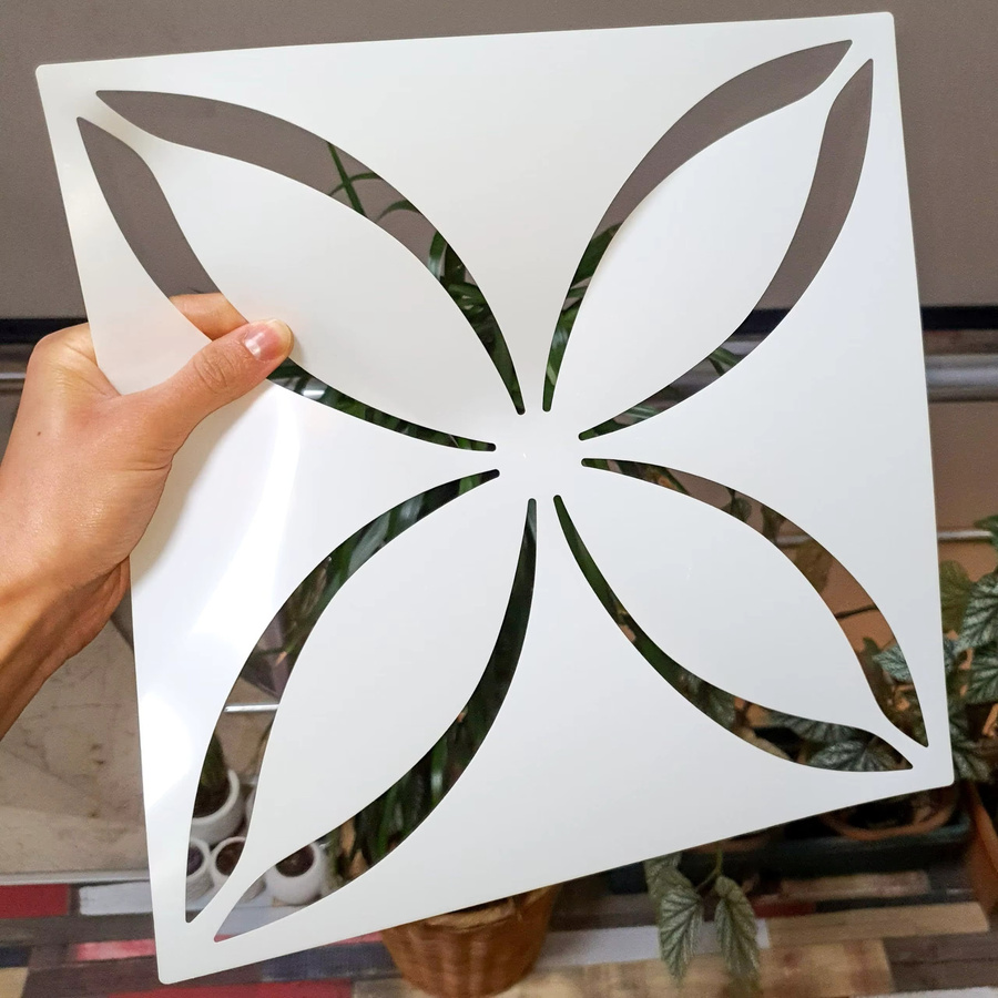 2-teiliges Fliesenschablonen-Set aus PET mit Blumenmuster für deine DIY-Dekoration, 30,5 x 30,5 cm - Bild 6