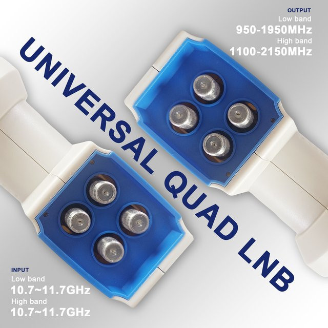 Tuoying Lokaler Oszillator LNB für Satellit Ku-Band, Frequenz 9750-10600 MHz, DVB-S2 S2X Downconverter, Farbe: Weiß - Bild 1