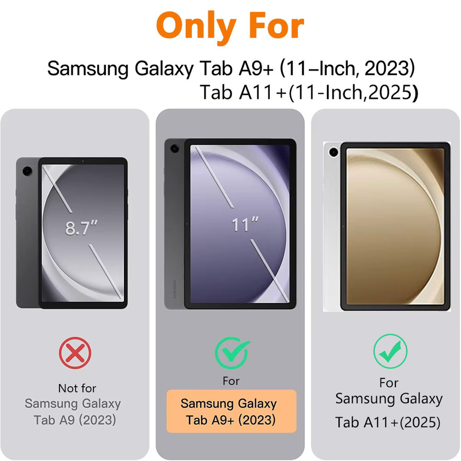 Dreifach gefaltete Silikon-Tablet-Hülle für Samsung Galaxy Tab A11 Plus 2025 SM-X230/X236 mit verstellbarem Ständer und Sleep-Wake-Funktion in Grau oder Weiß - Bild 2