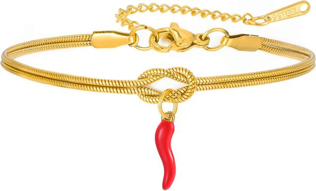 YULIN Armband Edelstahl, Rot, Damen, 17-22cm - Bild 1