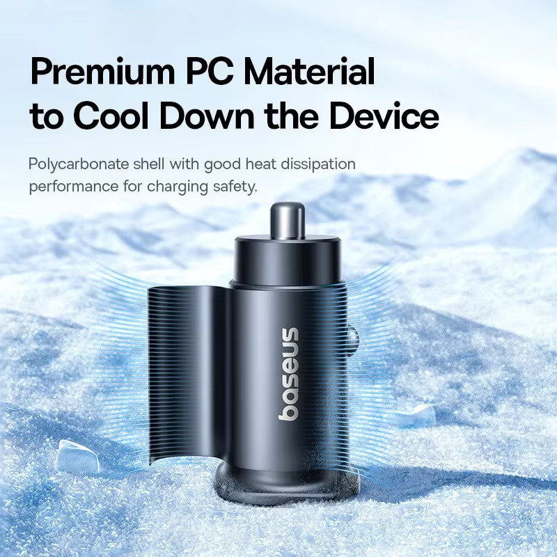 Baseus GoTrip Autoladegerät 30W mit Dual Port USB-C und USB-A in Schwarz - Bild 3