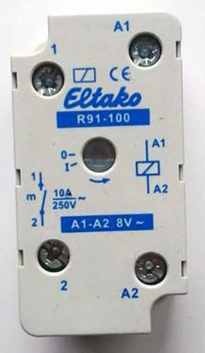Eltako Schaltrelais R91-100-8V für EB/AP, 1 S, 10A, Weiß - Bild 1