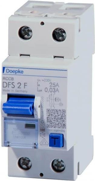Doepke FI-Schutzschalter RCD DFS2 025-2/0,03-F in Weiß - Bild 1