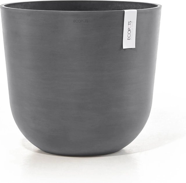 Ecopots Pflanztopf Oslo rund in Grau, Höhe: 45 cm, Durchmesser: 39,2 cm - Bild 1