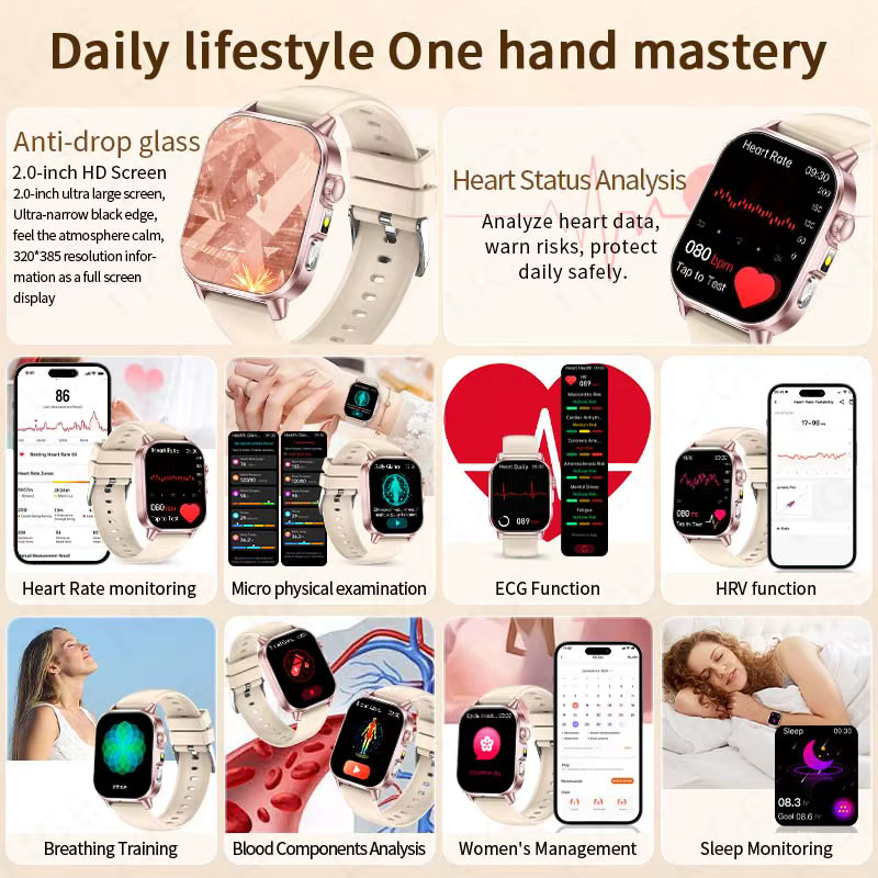 LIGE Smartwatch, Schwarz, Silikon, Unisex - Bild 6