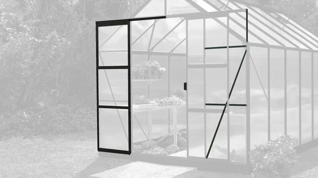Vitavia Erweiterungsset für Doppelschiebetüren der Gewächshausmodelle Merkur und Meridian 1 in Schwarz mit Aluminiumprofilen (B: 175,0 cm, H: 122,0 cm) - Bild 2