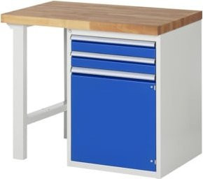 Rau Werkbank 7503A1 in Multicolour mit 2 Schubladen und 1 Tür, B/T/H: 100 x 70 x 89 cm - Bild 1