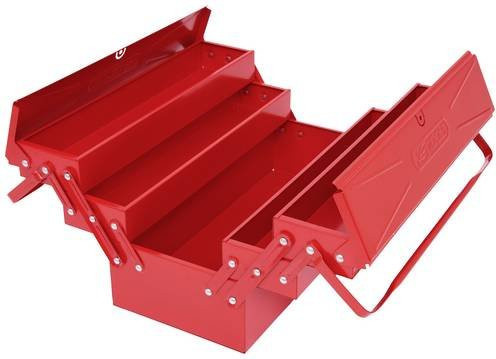 KS Tools Werkzeugkiste aus Metall in Rot, 5 Fächer, B: 42,0 cm, T: 19,0 cm, H: 3,45 cm - Bild 1