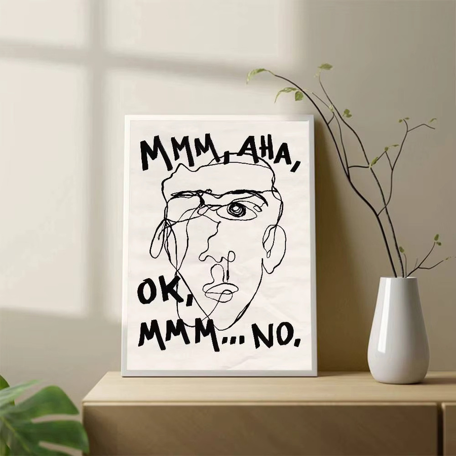 Kayou Porträt Skizze Poster Abstrakte Wandkunst Weiß Modernes Design Wasserdichter Wandaufkleber - Bild 5