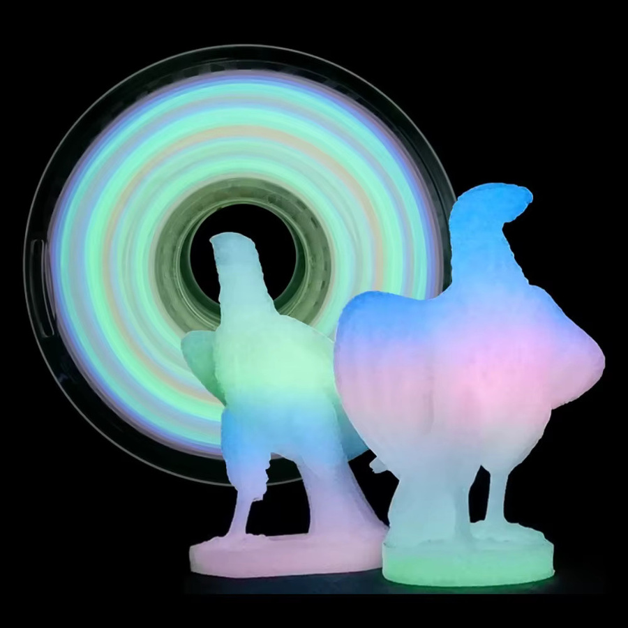 3D Maliang PLA Filament Regenbogen Farbwechsel Leuchtend 1,75mm Bundle 1kg und 250g Multicolor Blau Grün Rot - Bild 3