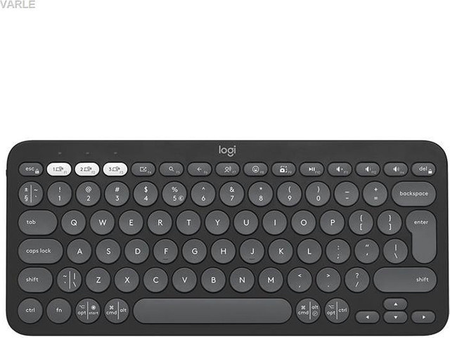 Logitech Pebble Keys 2 K380s Kabellose Bluetooth Tastatur QWERTY US International Anthrazit Grau - Bild 1