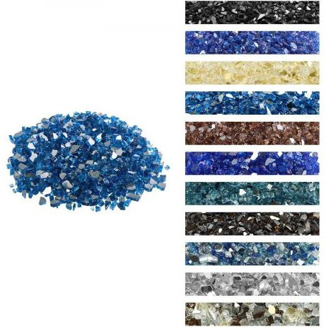 VEVOR Feuerglas Pazifikblau, 4,5 kg hochtemperaturbeständige reflektierende Glassteine für Kamin und Feuerstelle, 12,7 mm - Bild 1