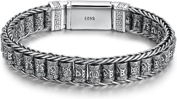 Armband Yiran pet products, 925 Silber, Herren, 20cm, grau - Bild 1