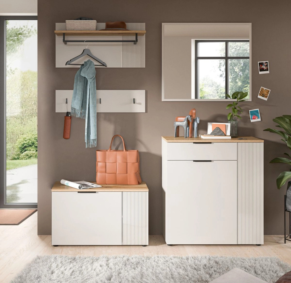 Garderobenpaneel Set Skid von Inn.Furn in Kaschmir und Eiche, Breite: 80 cm - Bild 3