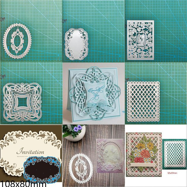 Metall Schneidwerk Schablone für Scrapbooking und DIY Bastelarbeiten in Silber - Bild 1