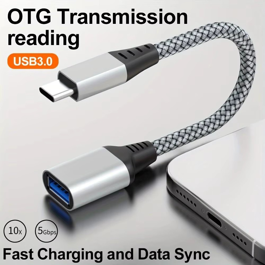 LAIHONEN USB-C zu USB 3.0 OTG Adapter mit 5Gbps Datenübertragung für iPhone 16 15, iPad und MacBook Pro/Air sowie Samsung S25-S22 in Schwarz oder Silber - Bild 5