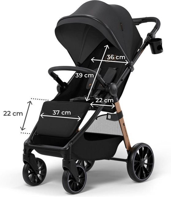 Kinderkraft Kinderwagen Sportwagen GRANDE 2 Buggy mit Federung und Schwenkrädern in Schwarz - Bild 1
