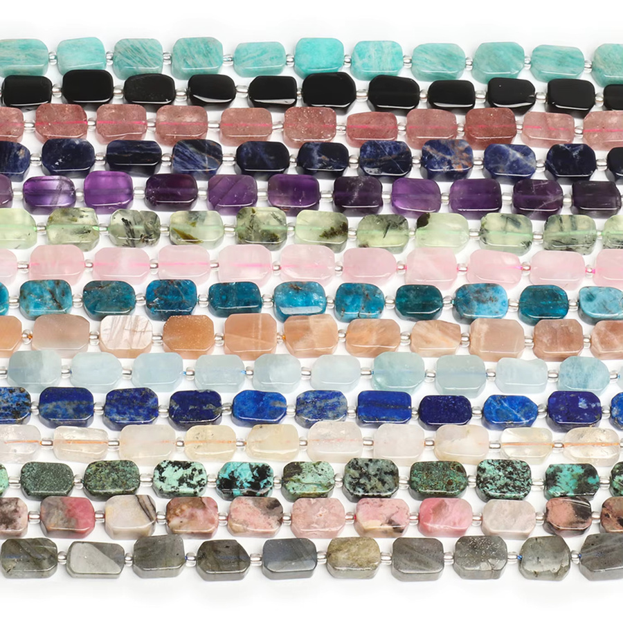 Spacer Perlen Amethyst, Rose Quarz, Apatit, Rechteck, Bunt, Unisex - Bild 3