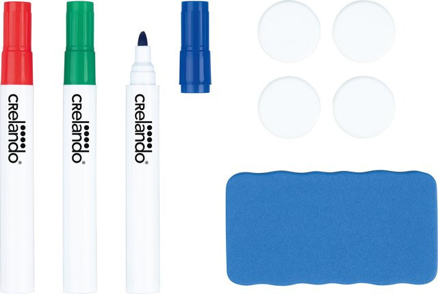 CRELANDO Whiteboard-Set mit Whiteboard und bunten Whiteboard-Stiften in Multicolor - Bild 1