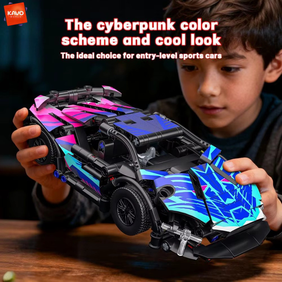 KAVOWORLD Cyberpunk Sportwagen, Baukasten-Set, 321 Teile, bunt - Bild 3