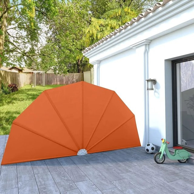 Furnicato Faltbarer Terrassen-Seitenfächer in Terracotta-Rot mit Stahlgestell und Polyesterbespannung, Breite: 200 cm, Höhe: 130 cm - Bild 1