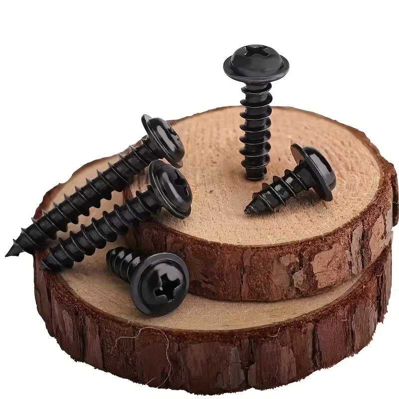 Zimir 250-teiliges selbstschneidendes Schraubenset aus schwarzem Kohlenstoffstahl mit Kreuzschlitz für Holzmöbel - Bild 4