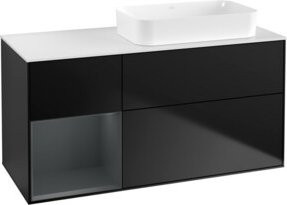 V&B Waschtischunterschrank Finion mit Wandbeleuchtung, B/T: 120 x 60 cm, blau lackiert - Bild 1