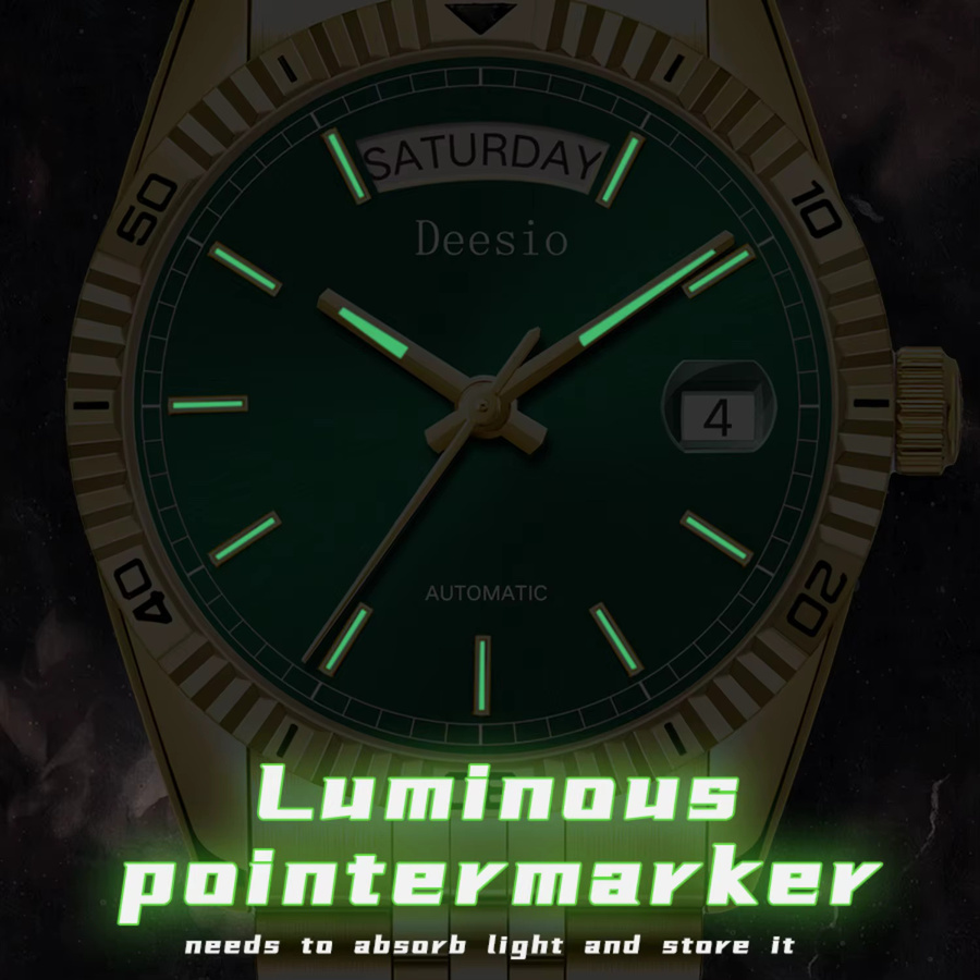 Deesio Armbanduhr Automatik, Edelstahl, Grün, Herren - Bild 3