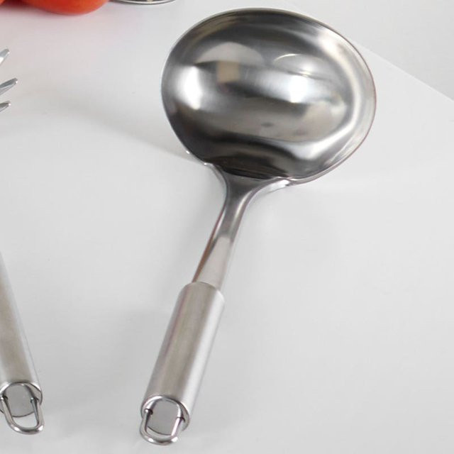NKD Schöpfkelle aus rostfreiem Edelstahl in Silber, B/T/H: 31 x 9 x 9 cm - Bild 1