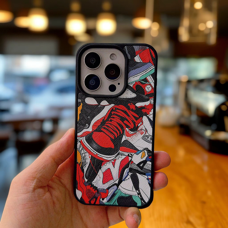 Luxus Leder Handyhülle im Streetwear-Design für Samsung Galaxy S25 S24 S23 Ultra Plus mit Anti-Drop Schutz, Multicolour - Bild 3