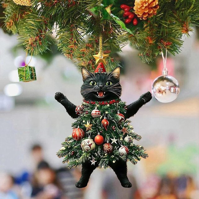 Victore Weihnachtsbaum Anhänger Tierfiguren in Grün und Schwarz für Weihnachtsdekoration und Party-Handwerk - Bild 1