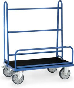 Fetra Plattenwagen 4431 aus Stahl in Blau mit Riefengummi-Ladefläche - Bild 1
