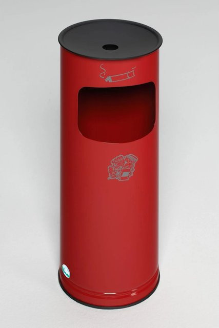 PROREGAL Klassischer Runder Kombischrank aus verzinktem Stahl in Rot, H x B x T: 62 x 25 x 25 cm - Bild 1