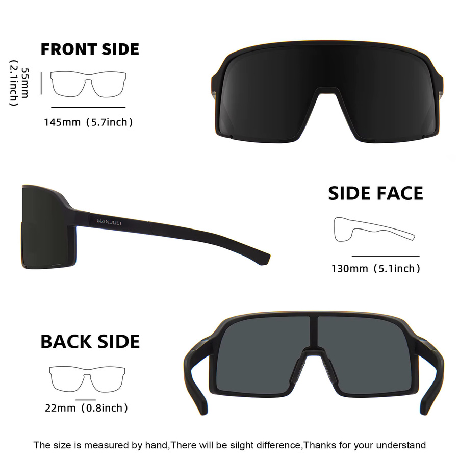 MAXJULI 8133 Sonnenbrille, polarisiert, Vollrand, Unisex, schwarz - Bild 3