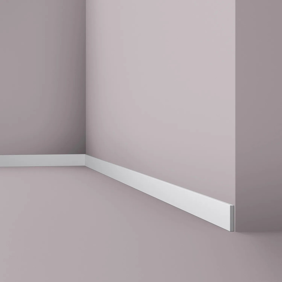 NMC FL10 WALLSTYL Sockelleiste Zierleiste Stuckleiste in Weiß, H x B x T: 5 x 0,8 x 200 cm - Bild 1
