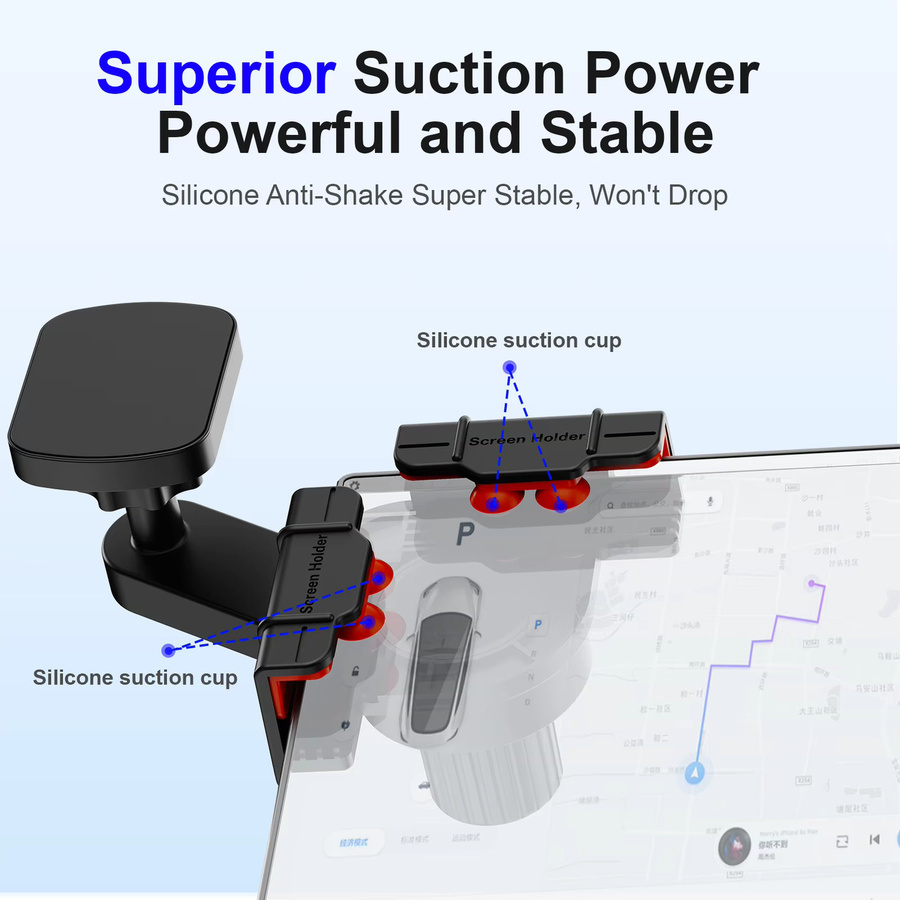 Xnyocn Magnetischer Handyhalter für Auto-Bildschirm und Büro-Monitor in Schwarz, universelle Display-Seitenhalterung mit Platte - Bild 5