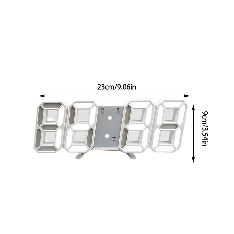 Moderne digitale 3D Desktop-Uhr mit Sprachsteuerung und Leuchtfunktion in Weiß - Bild 7