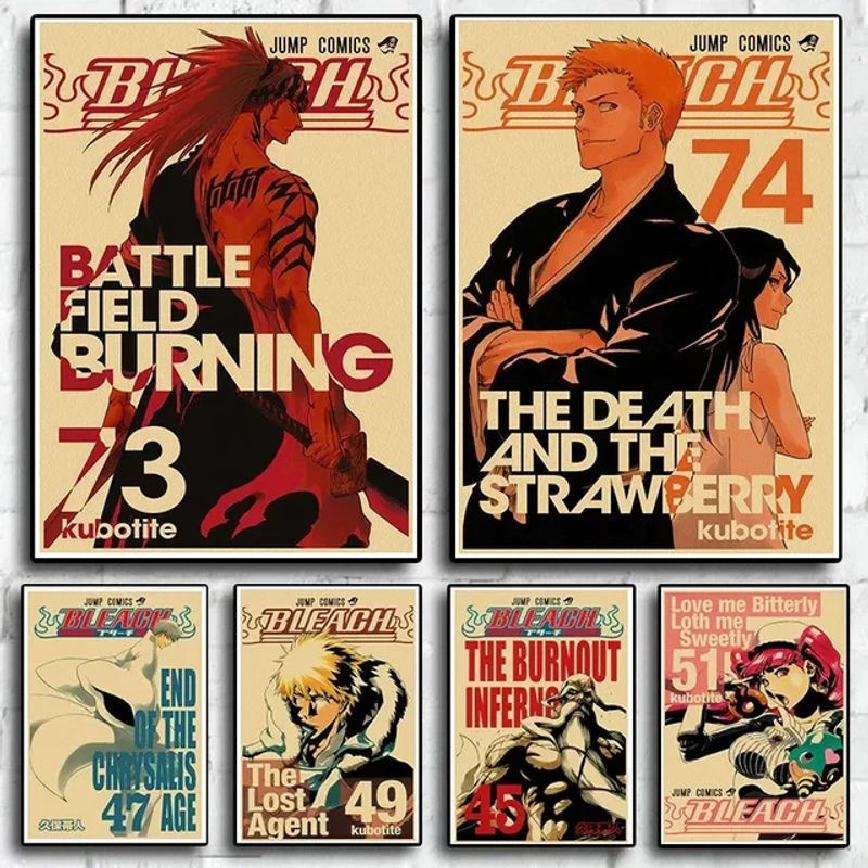 Potdemiel Anime Bleach Leinwandbild im Vintage Stil als ästhetisches Wandporträt in Mehrfarbig - Bild 1