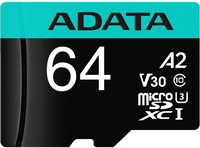 ADATA Premier Pro microSDXC Speicherkarte, 64 GB, V30, mit Adapter - Bild 1