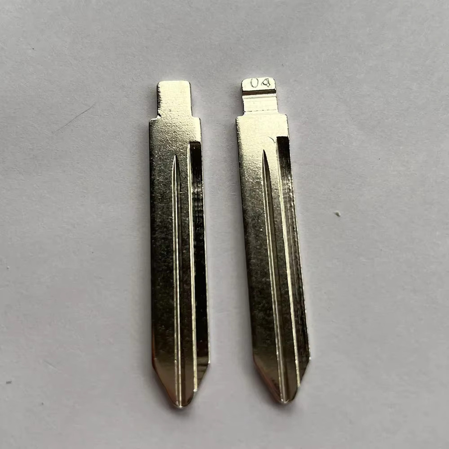 10er Set KD Schlüssel Blank Metall Uncut Flip Blade Typ 04 CY24 Universal für Jeep Dodge Chrysler in Silber - Bild 2