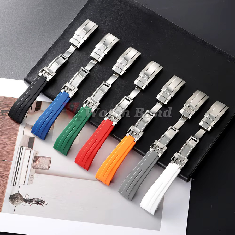 Uhrenarmband Silikon, Schwarz, Unisex, mit Faltschließe - Bild 1
